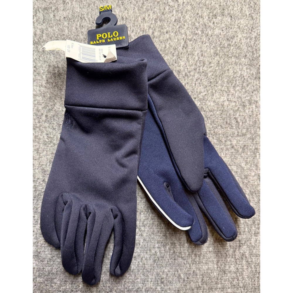 Polo Ralph Lauren Mens RL Navy Performance Running Gloves Reflective SM 606412